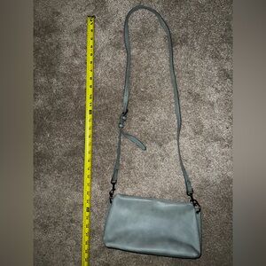 Universal Thread Light Gray/Green Crossbody Bag with Metal Closure